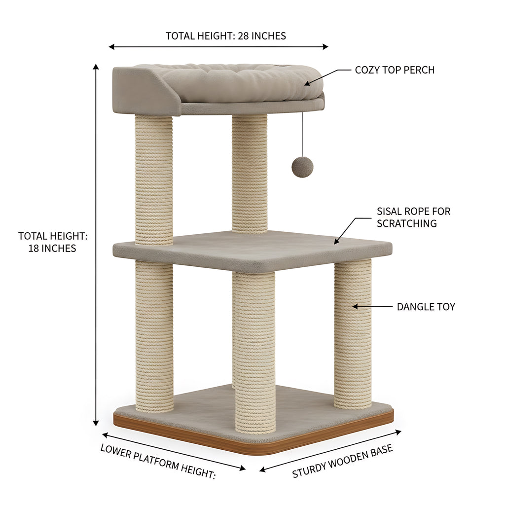 Durable Cat Scratching Post with Sisal Rope Furniture Protection Cat Toy