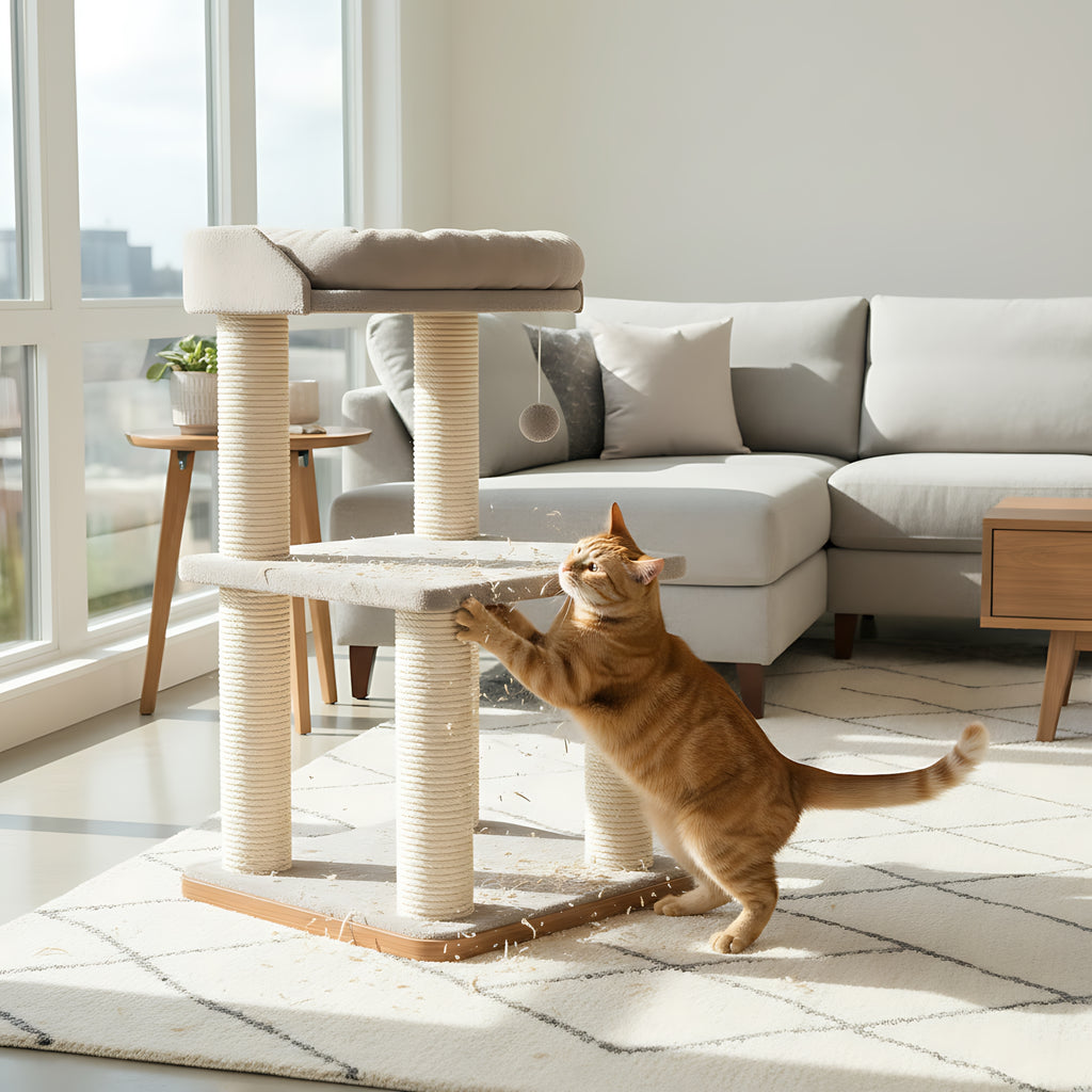 Durable Cat Scratching Post with Sisal Rope Furniture Protection Cat Toy