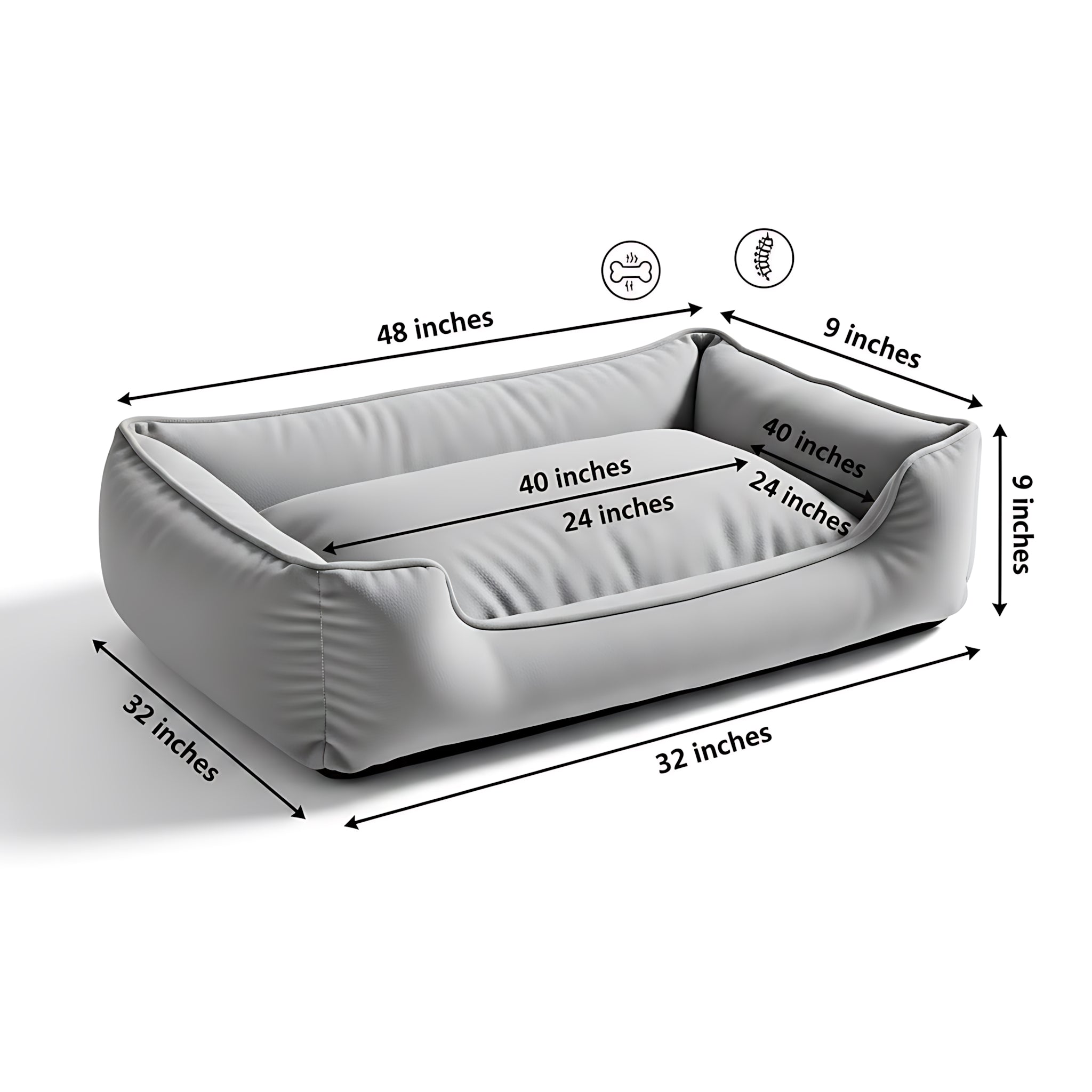 Orthopedic Memory Foam Dog Bed Washable Anti-Slip Pet Bed for Dogs