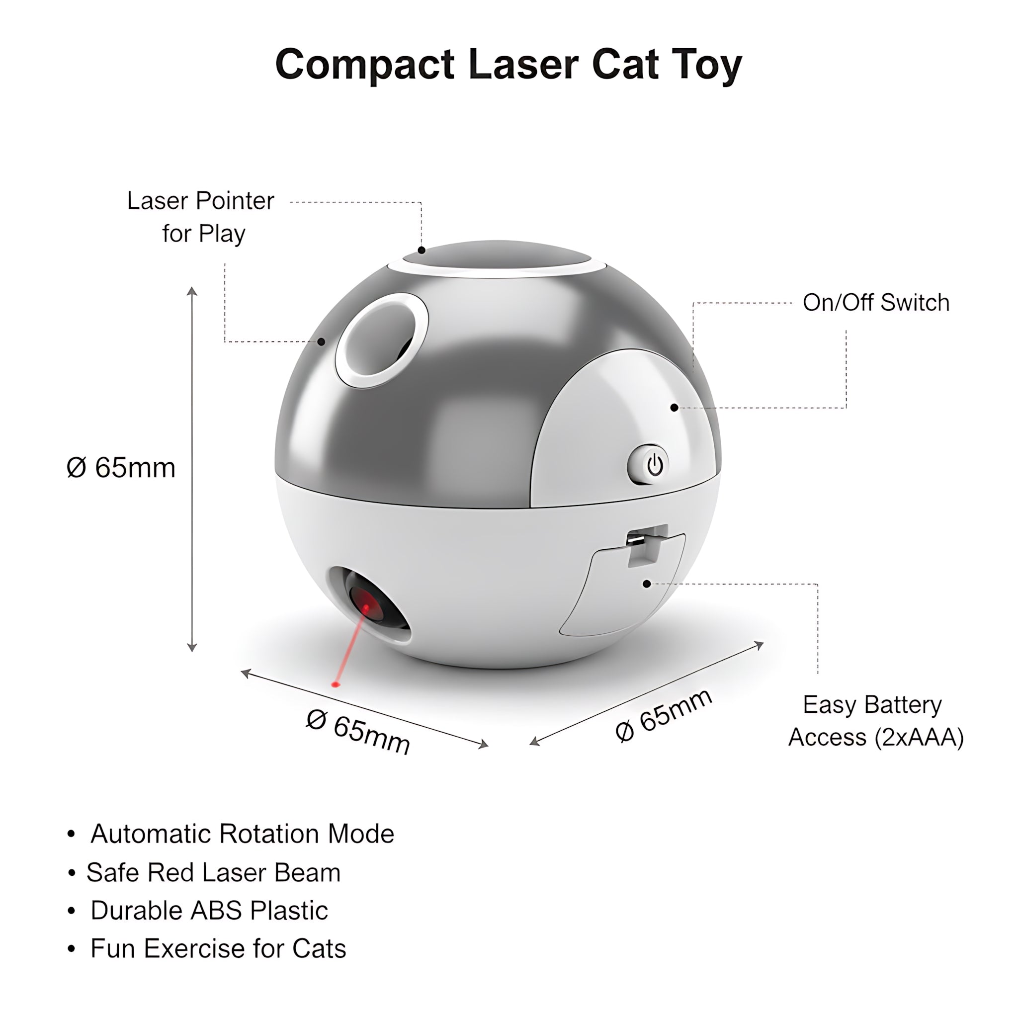 Automatic Rotating Laser Cat Toy for Indoor Cats Interactive USB Rechargeable