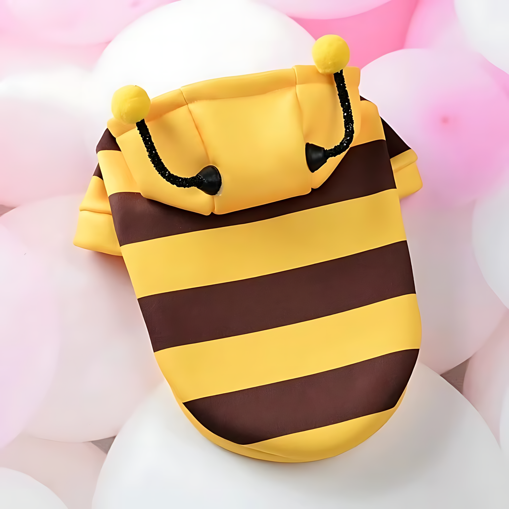 Cute Bee Pet Hoodie – Warm Winter Costume for Dogs & Cats