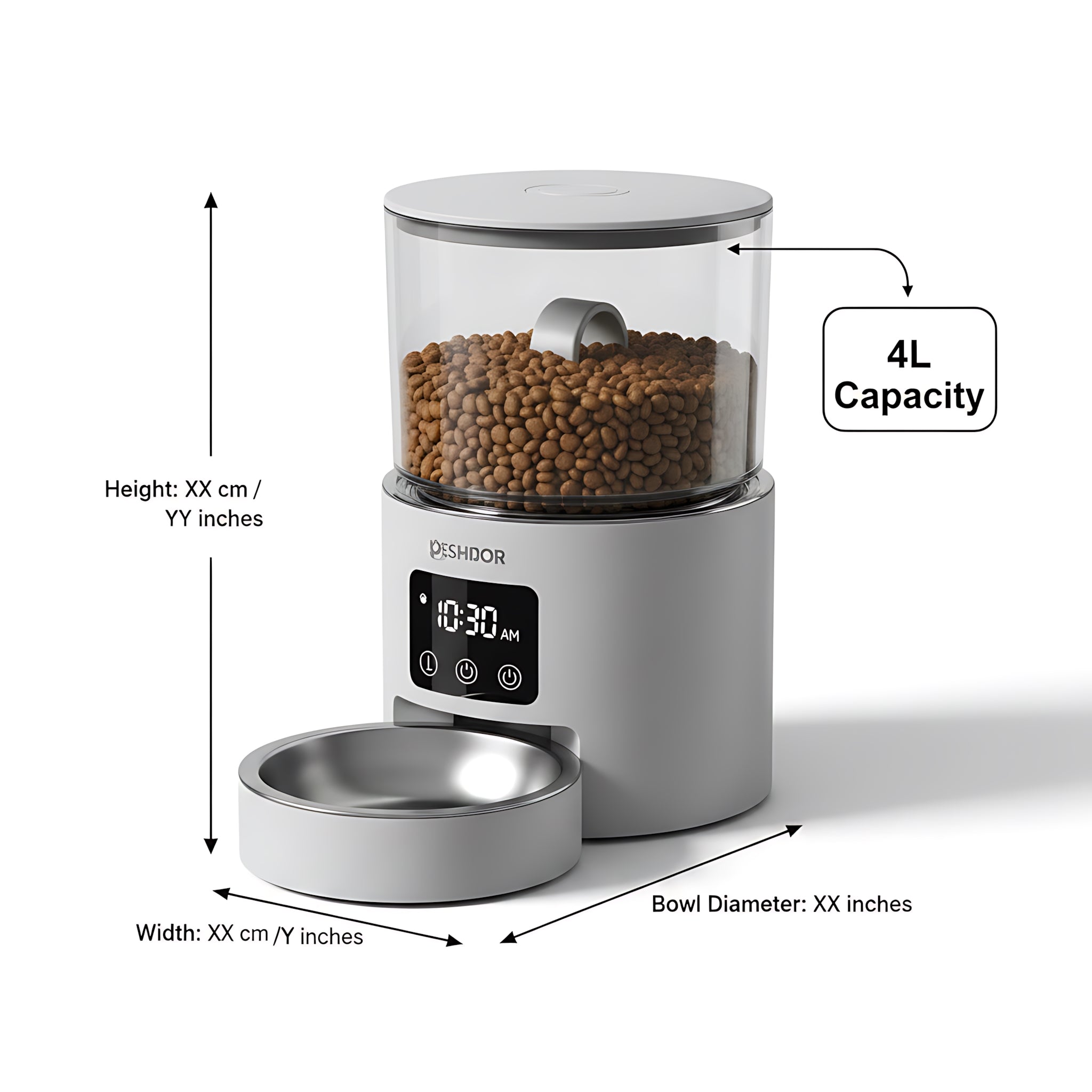 Smart Automatic Pet Feeder with Timer WiFi Control 4L Food Dispenser
