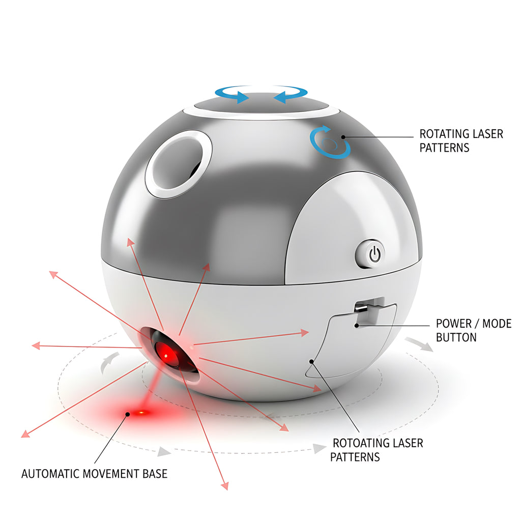 Automatic Rotating Laser Cat Toy for Indoor Cats Interactive USB Rechargeable